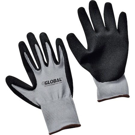 Global Industrial Coated Gloves, Nylon, Nitrile, Multi-Colored, L 708345L